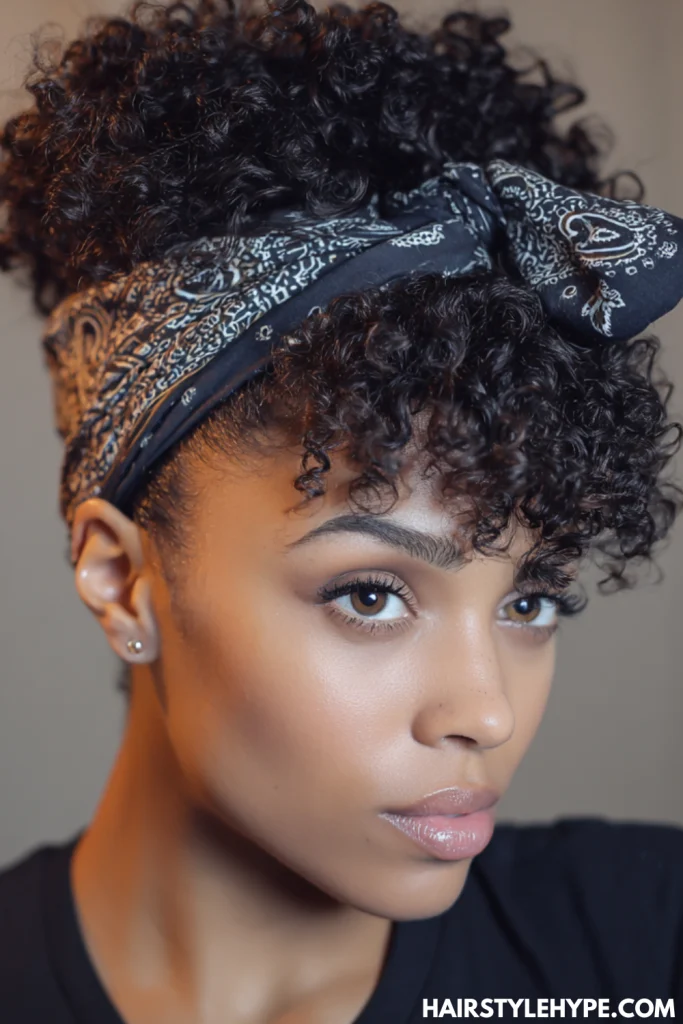 Headwrap with Defined Curls