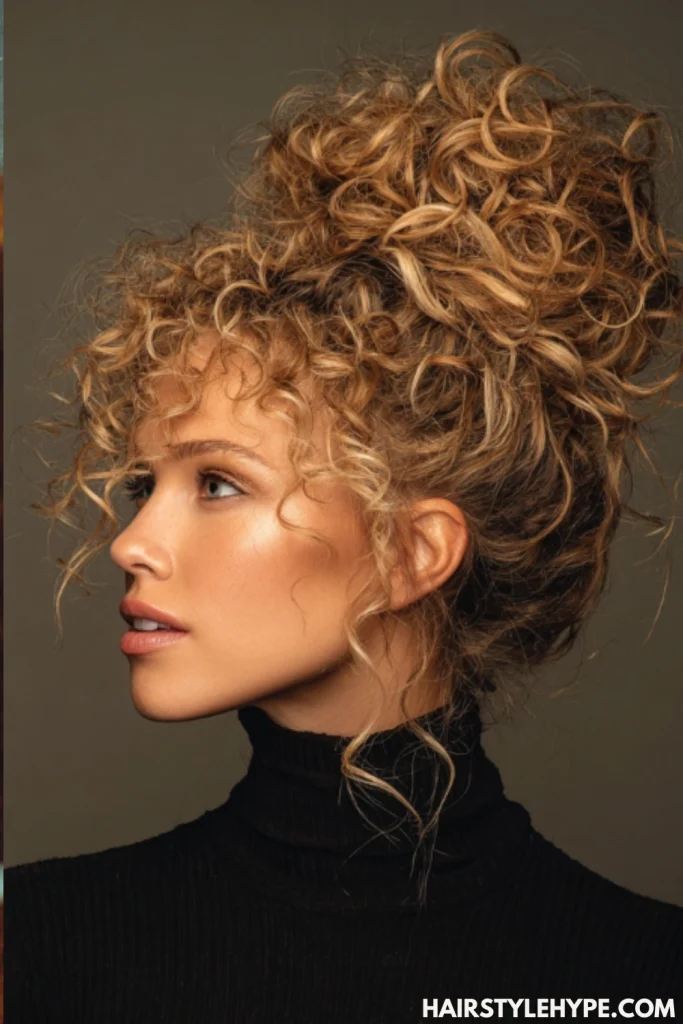 High Curly Bun