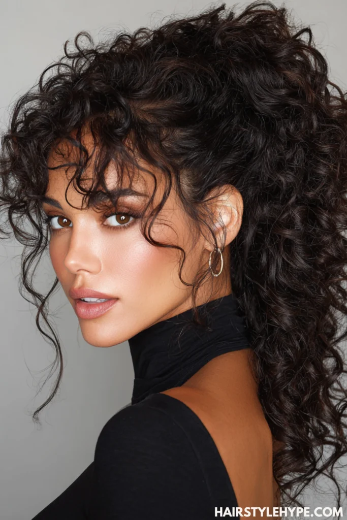 High Curly Ponytail