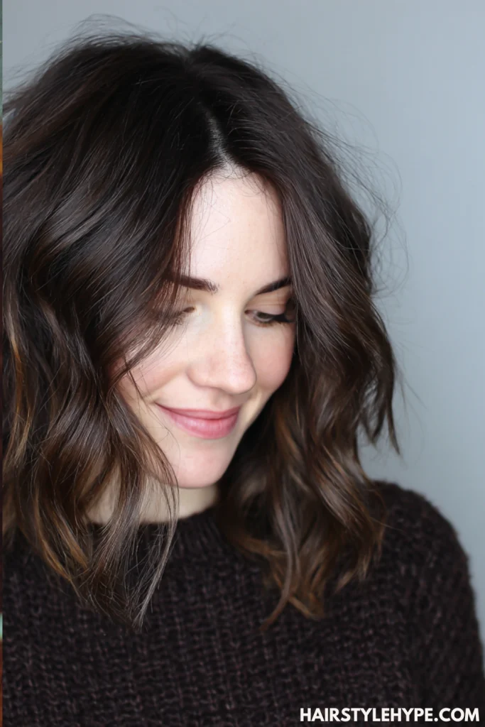 Kitty Cut Lob on Cool Brunette