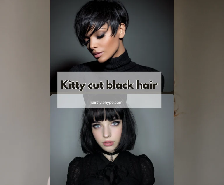 Kitty cut black hair