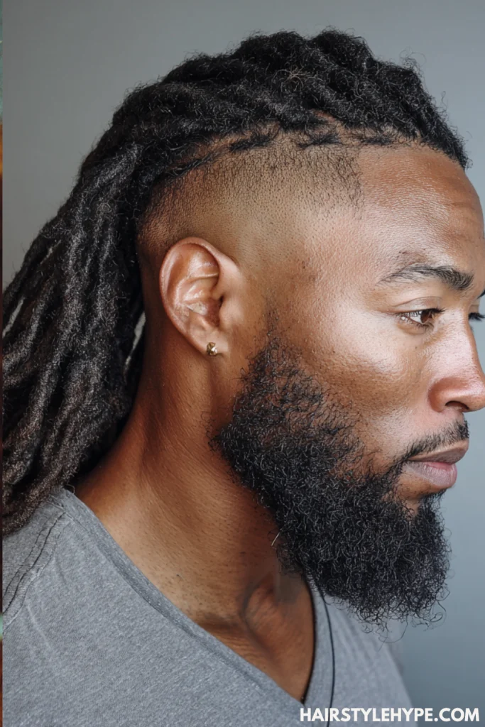 Long Braids with Tapered Fade