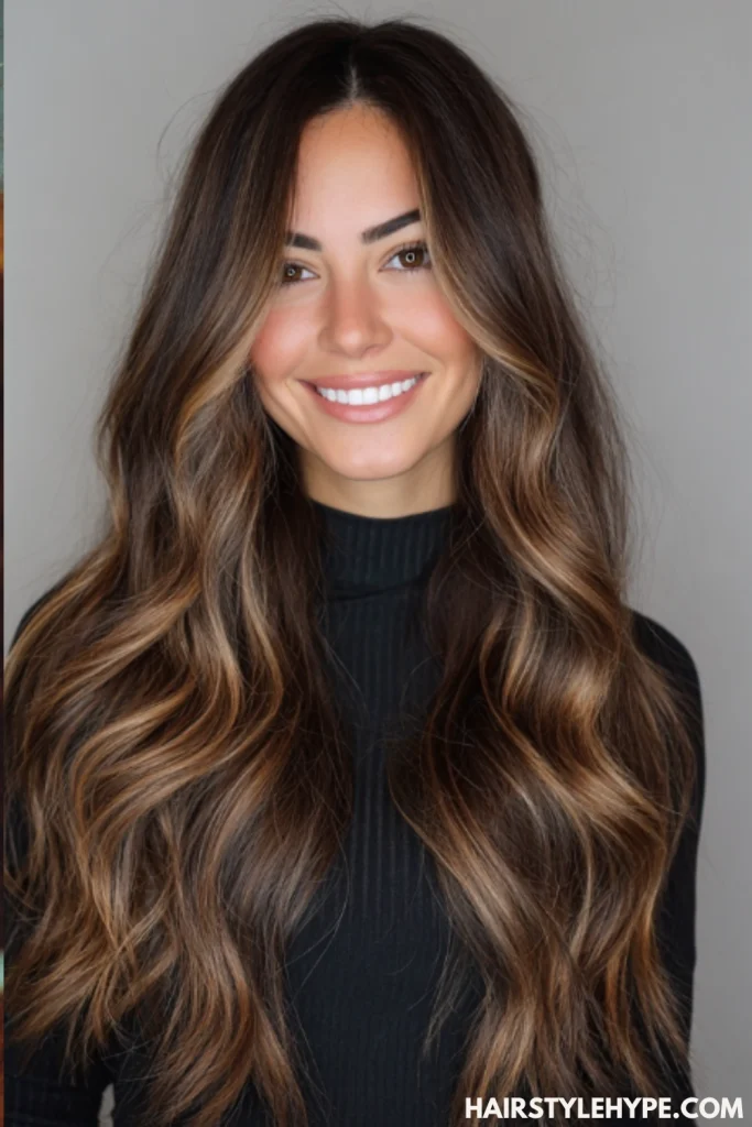 Long Kitty Cut with Chocolate Balayage
