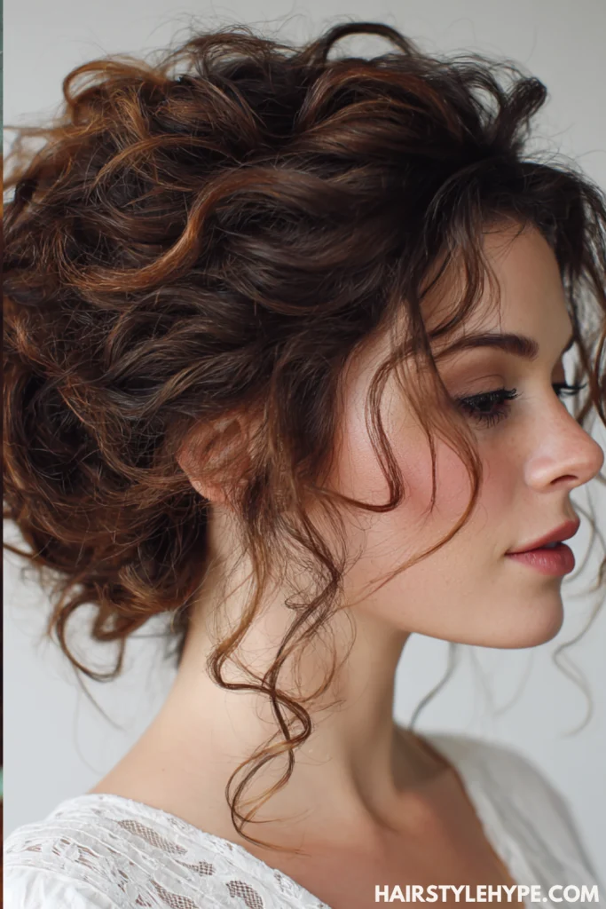 Loose Curly Updo with Volume