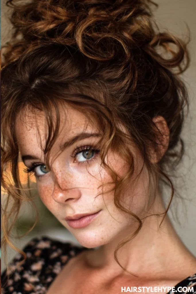 Messy Curly Bun