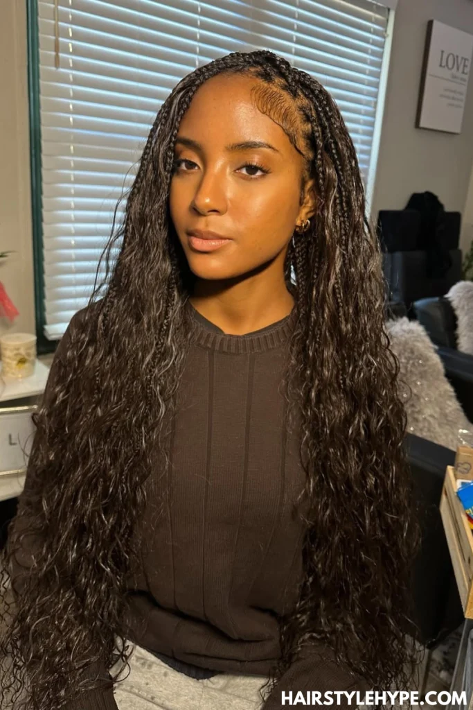Mini Braids with Loose Curls