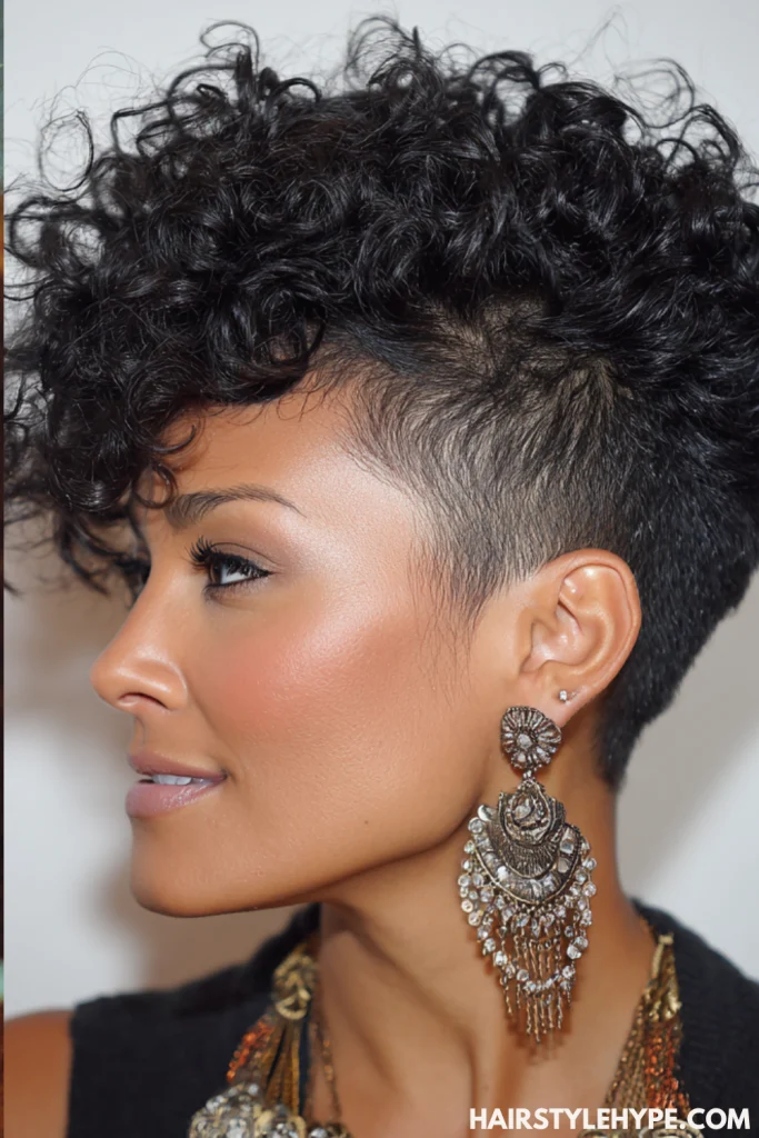 Mohawk-Inspired Curly Pixie
