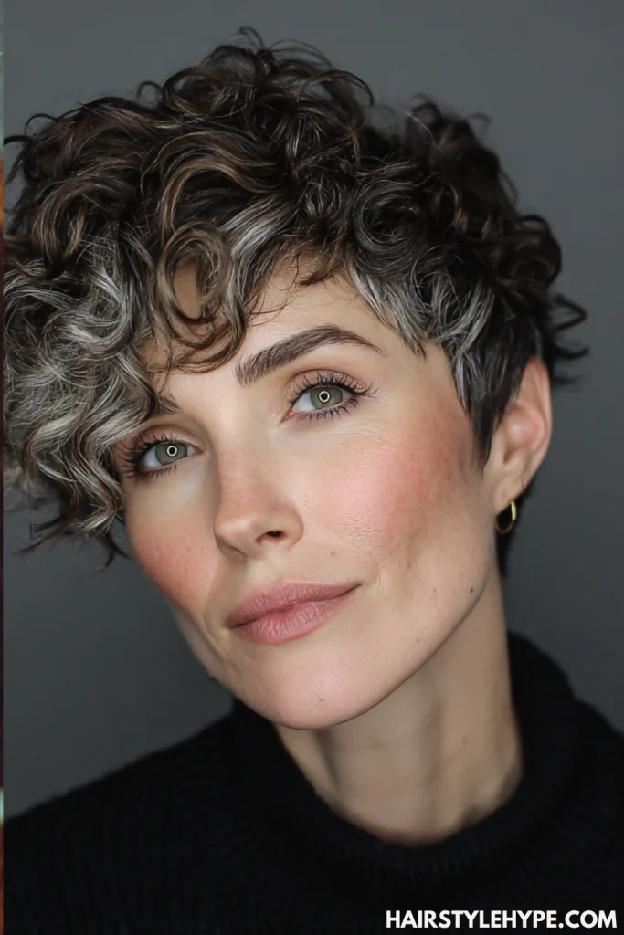 Pixie with Curly Highlights