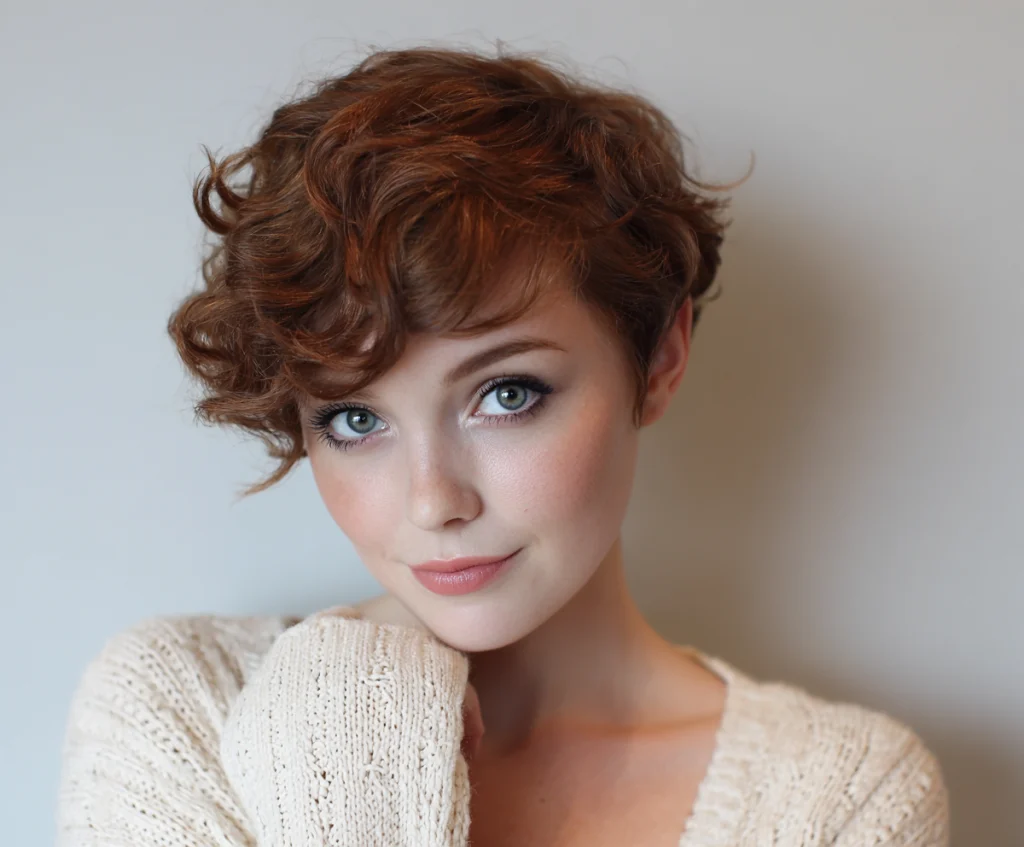 Pixie with Curly Bangs