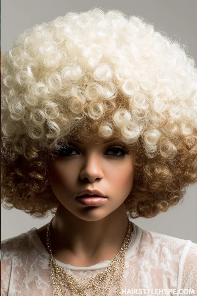 Short Afro Wig with Color