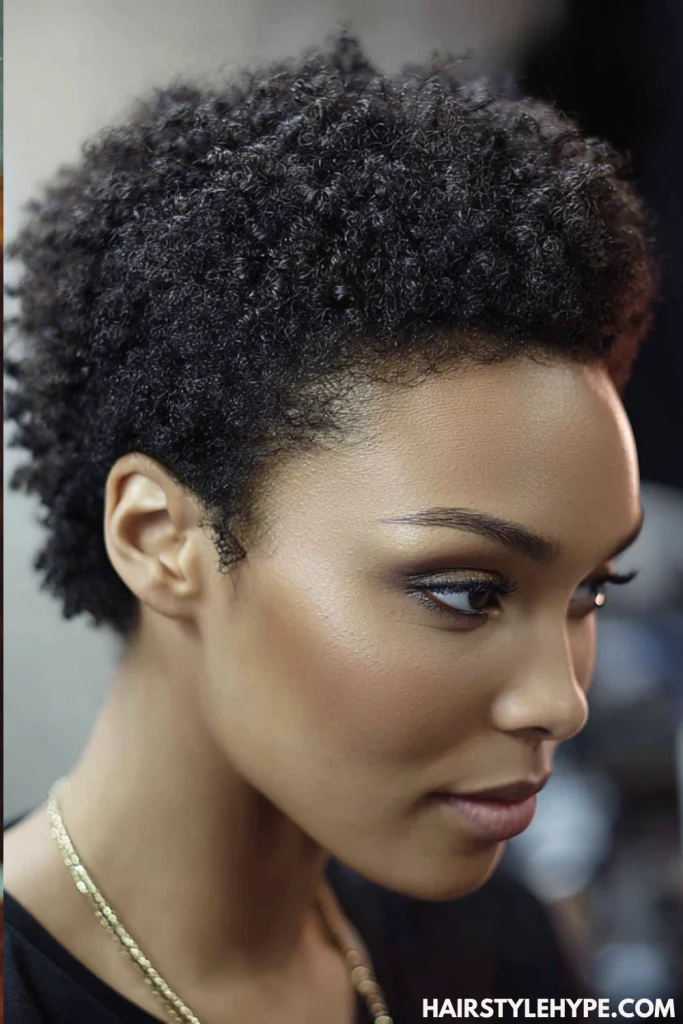 Short Afro with Defined Edges