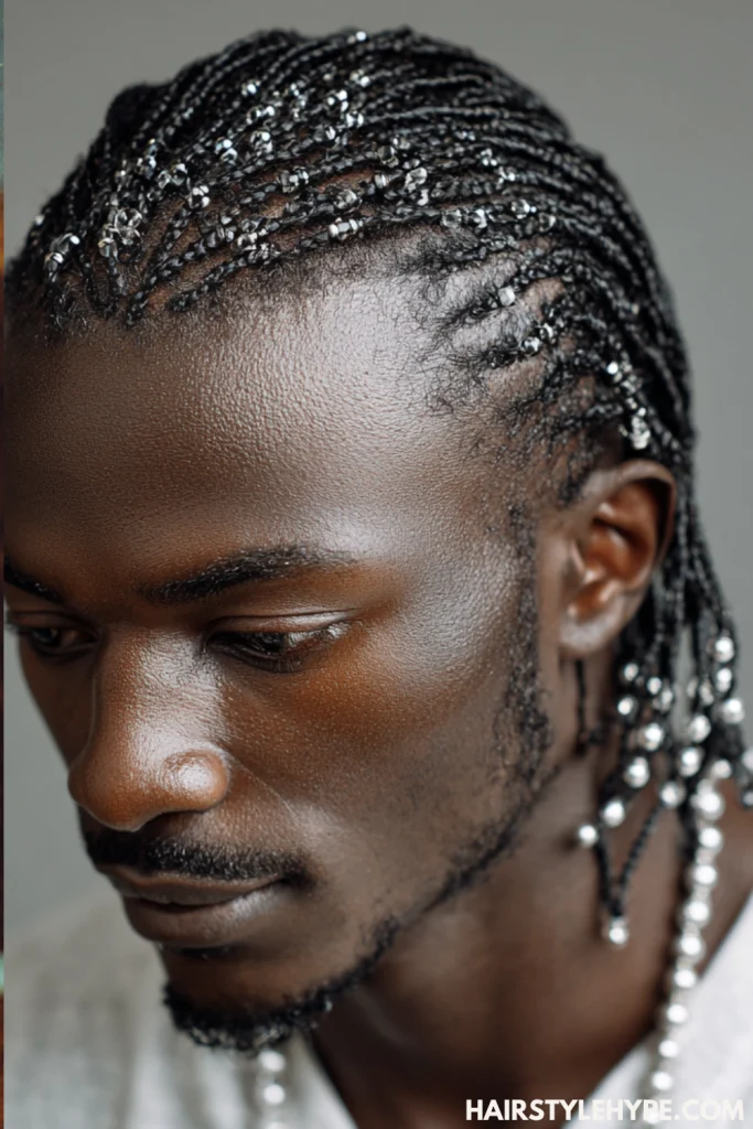 Short Box Braids with Beads