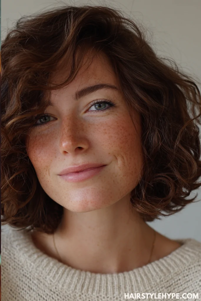 Short Curly Lob (Long Bob)