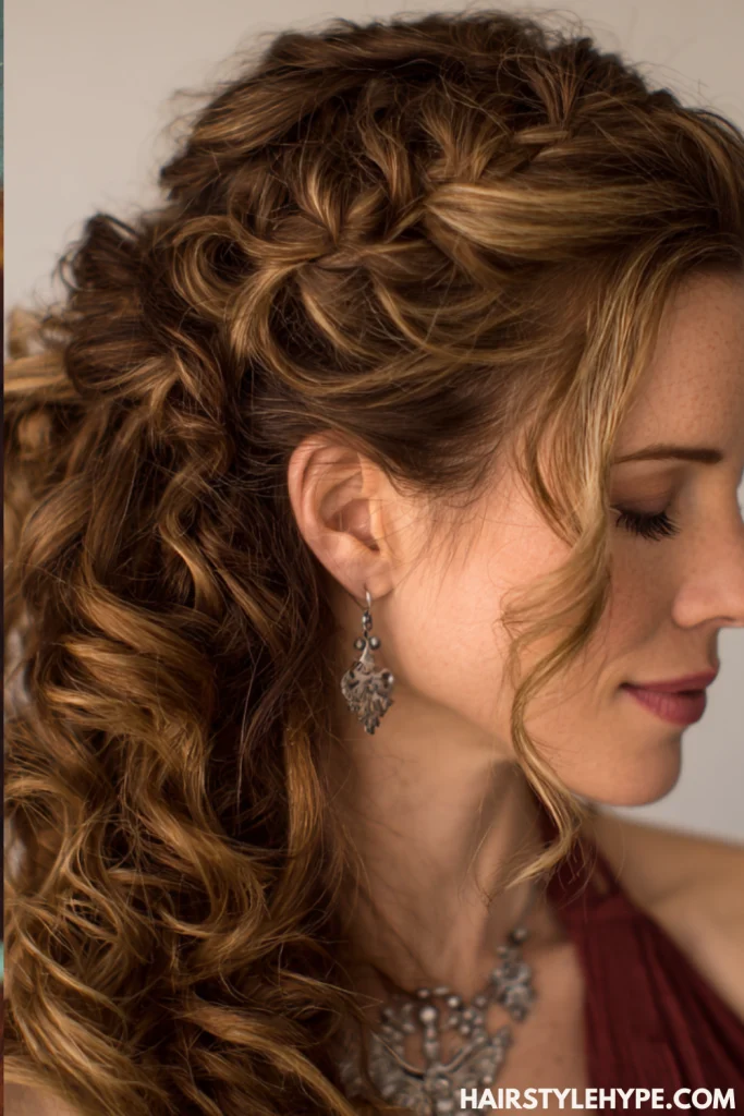 Side Braid with Curls