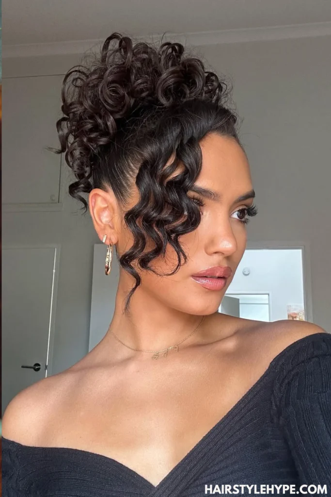 Side Curly Bun