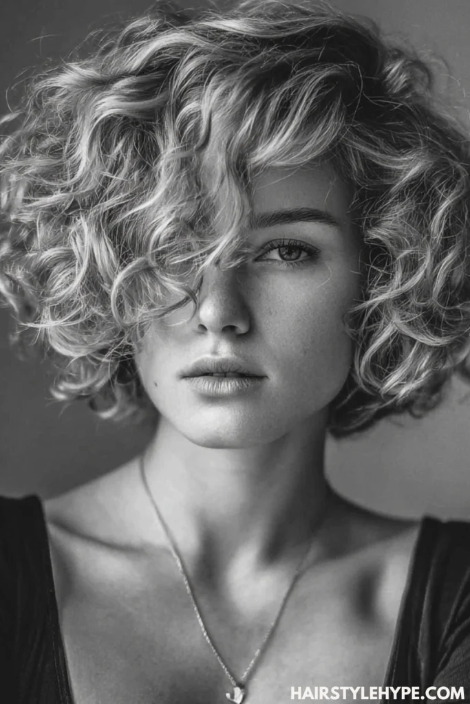 Side-Parted Curly Bob