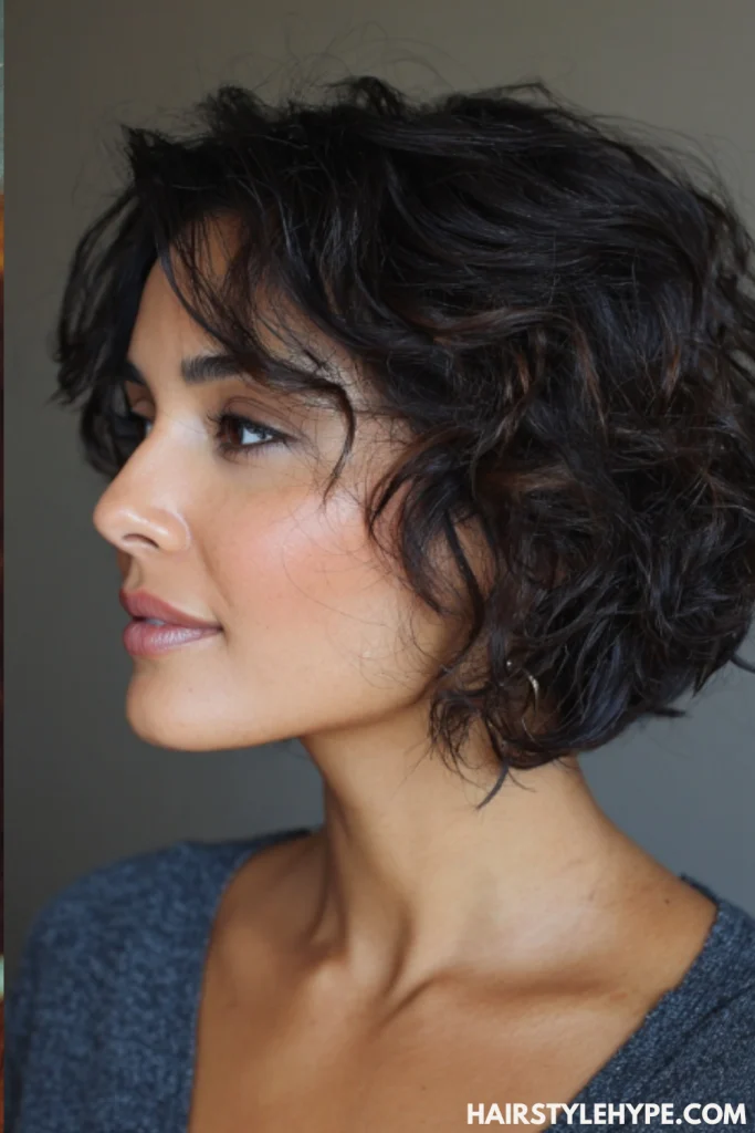 Side-Swept Curly Bob