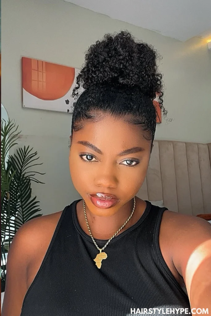 Sleek Curly Bun