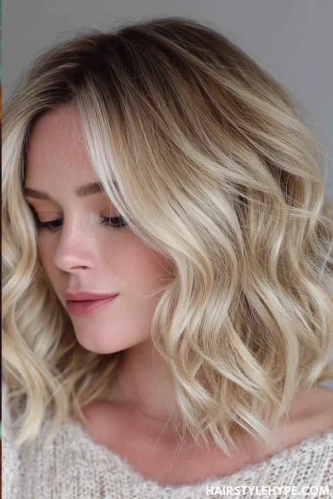 Soft Butter Blonde with Shadow Root