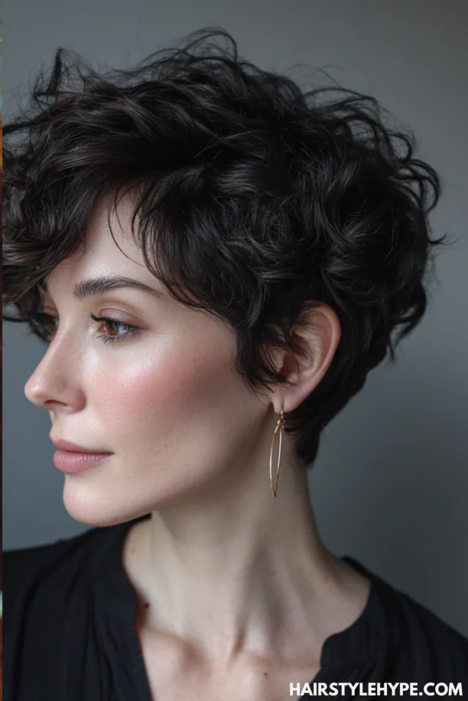 Soft Layered Curly Pixie