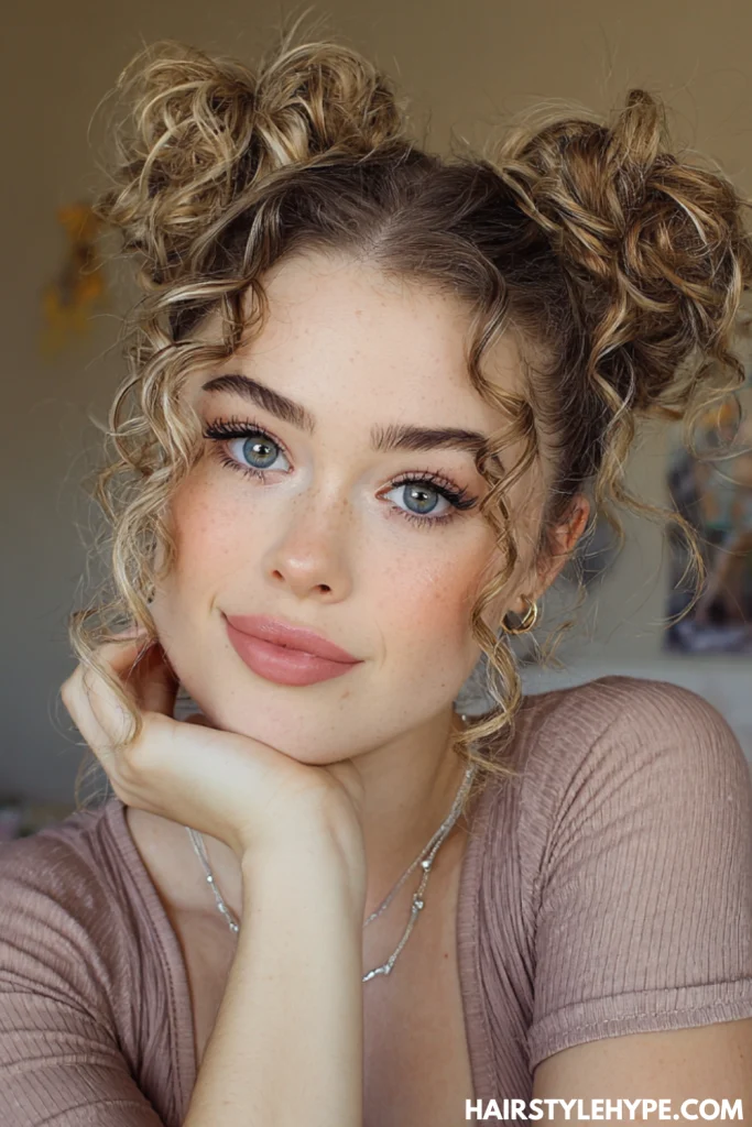 Space Buns with Curls