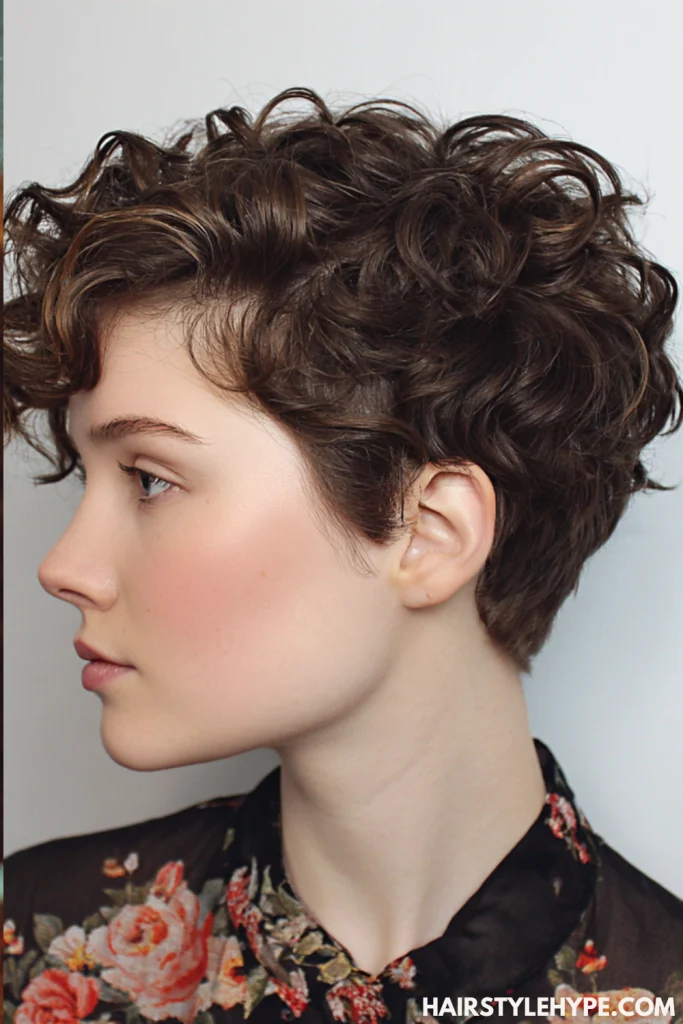 Tapered Curly Pixie