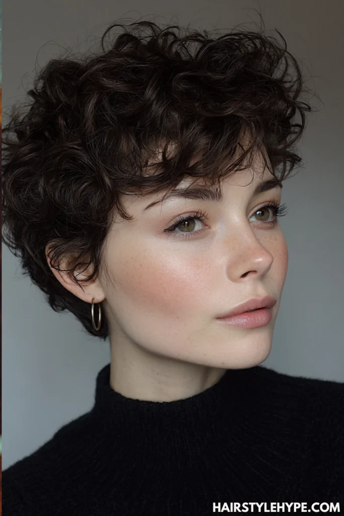 Tapered Pixie with Defined Curls