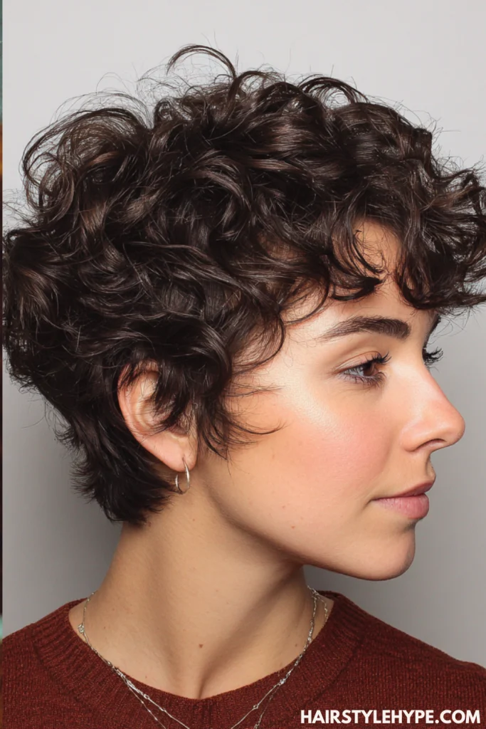 Tousled Curly Pixie
