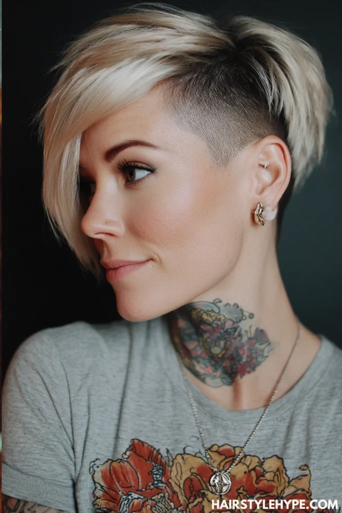 Undercut with Butter Blonde Top