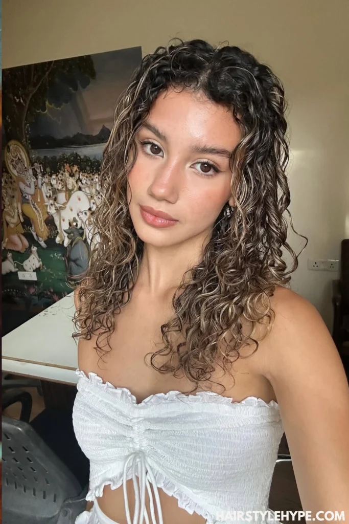 Wet Look Curly Bun