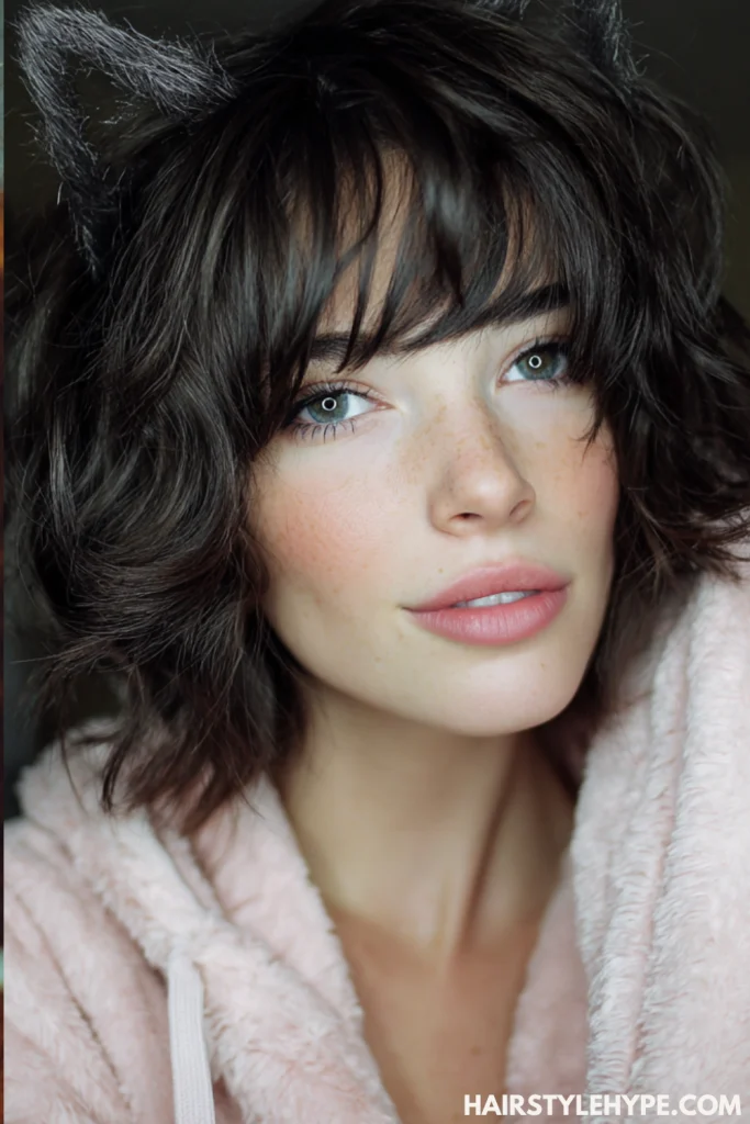 2. Long Face-Framing Kitty Cut