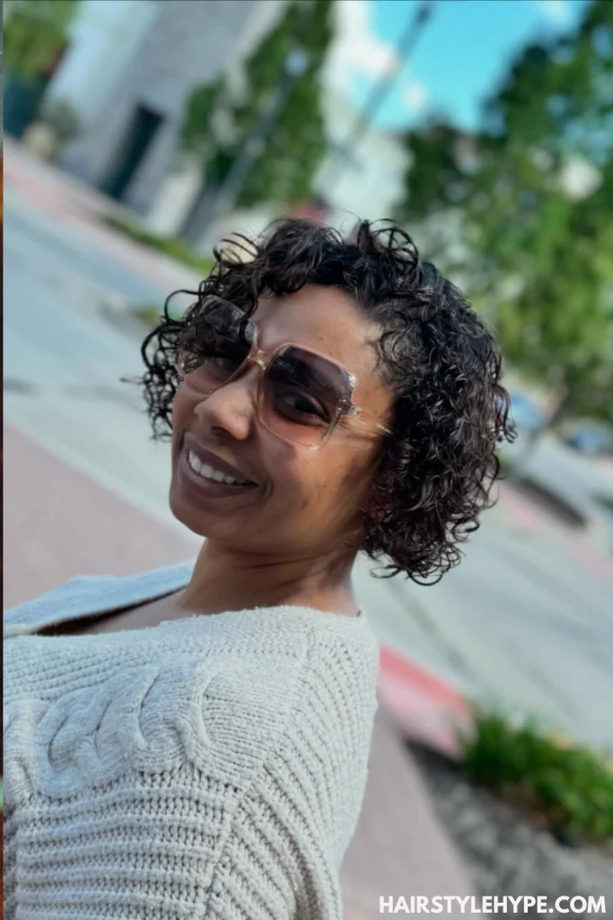  Asymmetrical Curly Pixie Wig