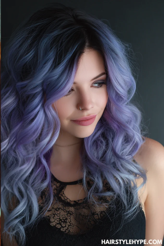 Black to Lavender Ombre Octopus Cut