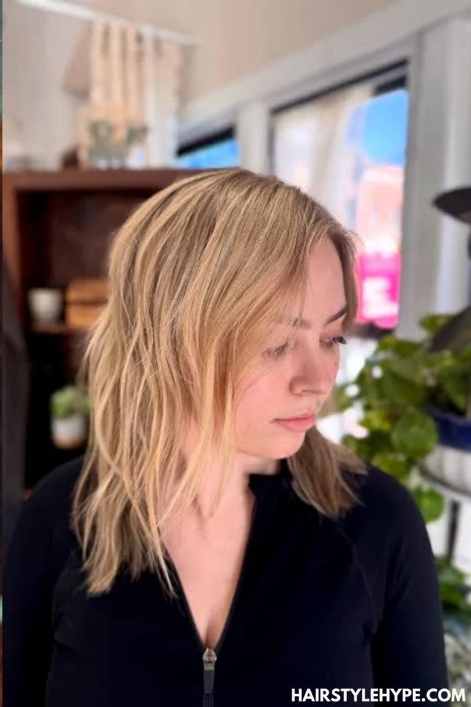  Blonde Kitty Cut with Bangs