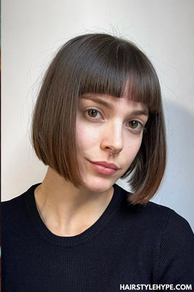  Blunt Bob with Short Bangs
