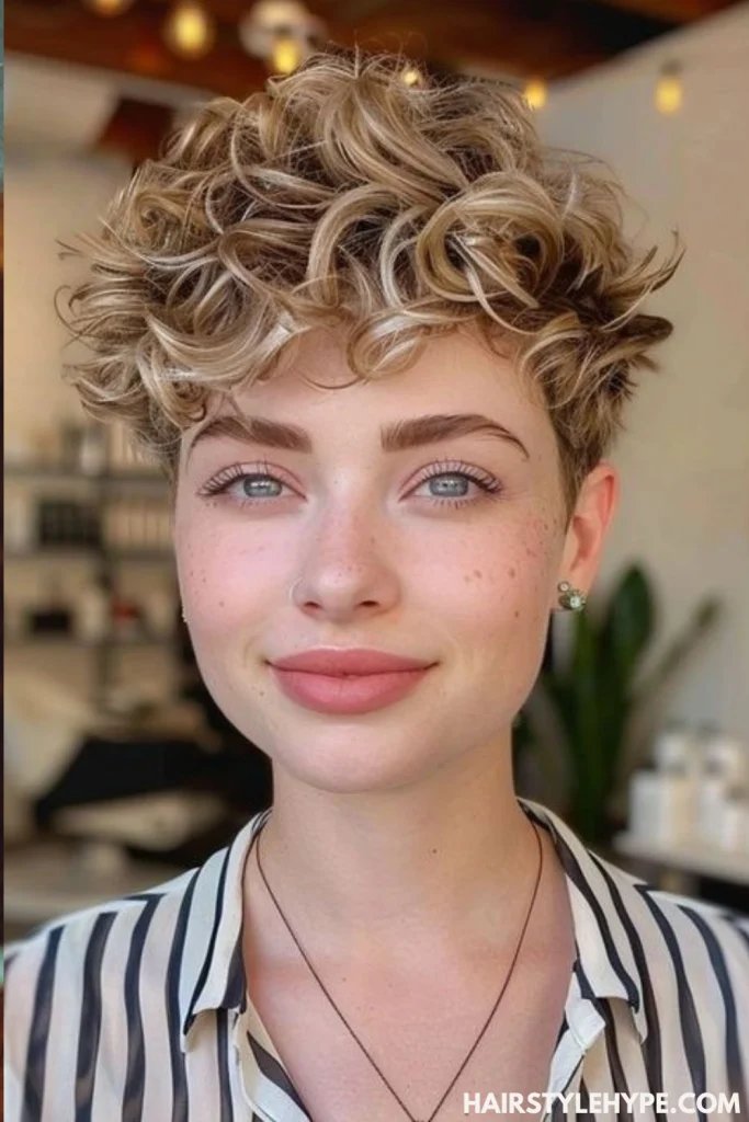  Classic Curly Pixie Cut