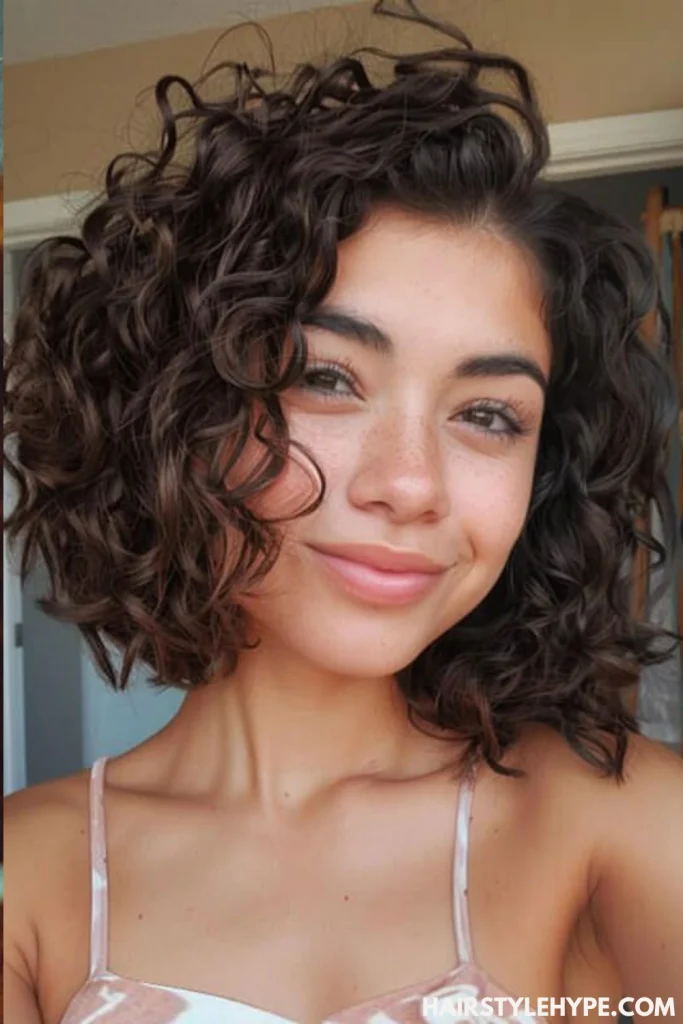  Curly Pixie Wig with Bangs