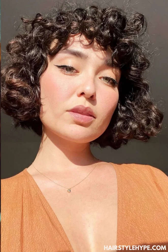  Curly Pixie with Bangs