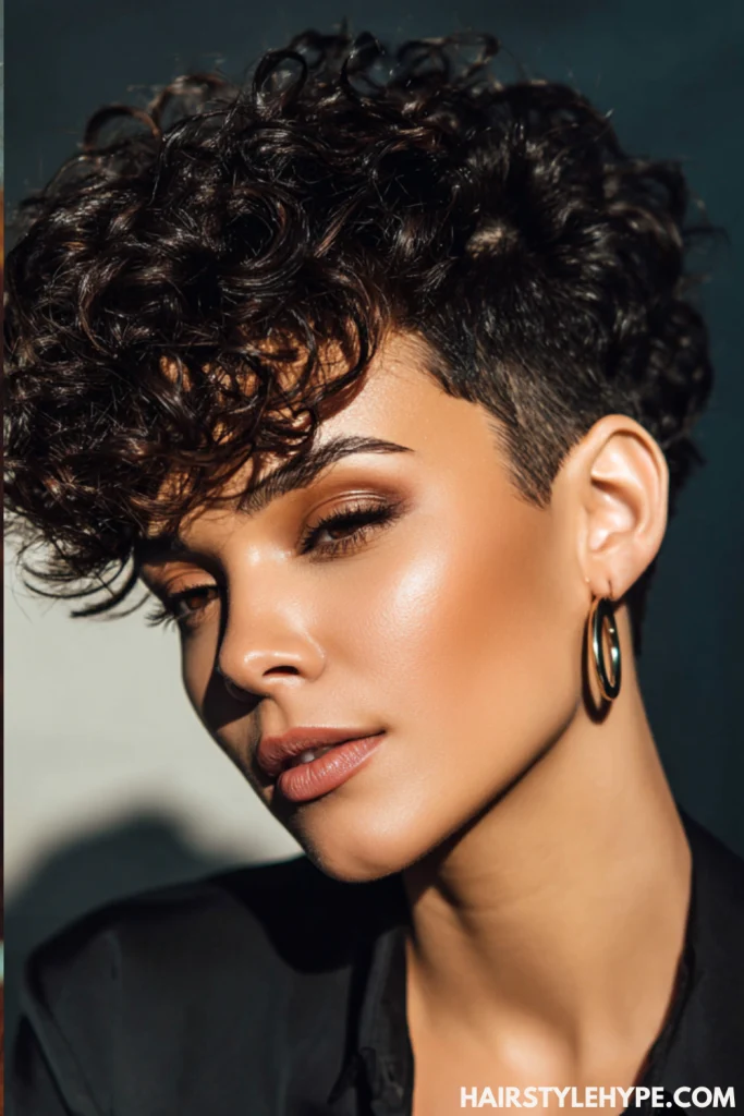 Curly Pixie with Defined Edges

