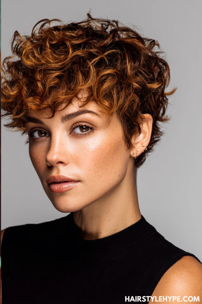Curly Pixie with Fringe

