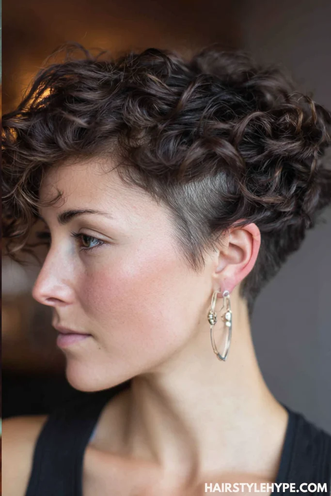 Curly Pixie with Undercut