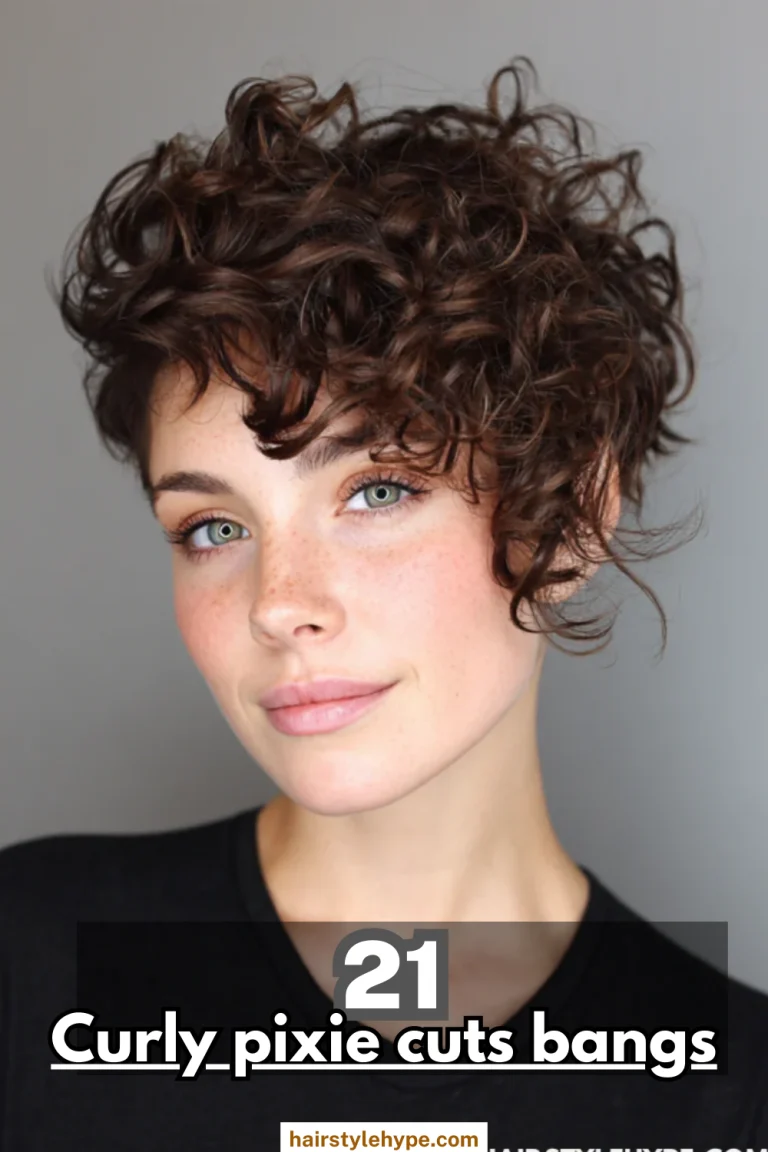 Curly pixie cuts bangs