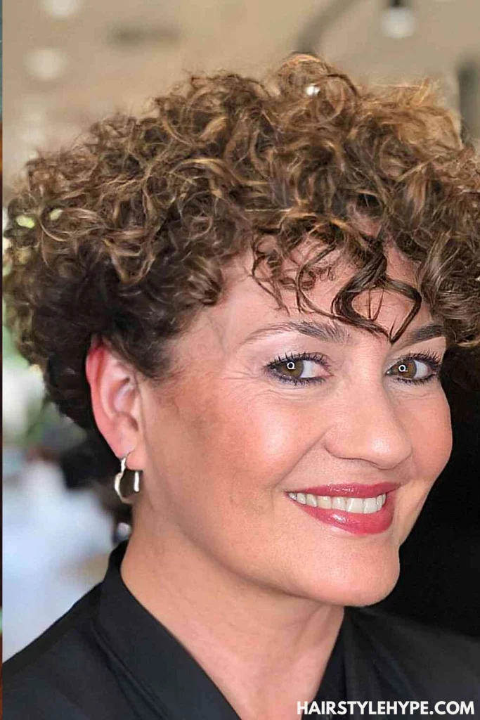 Cute Curly Pixie for Oval Face