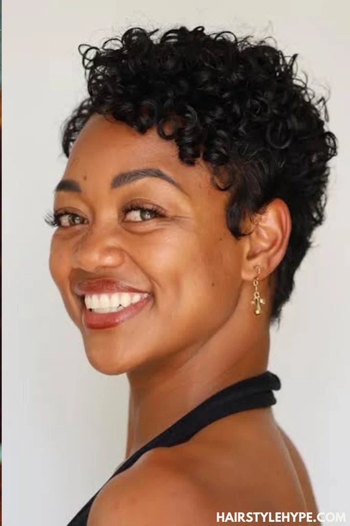 Cute Curly Pixie with Defined Curls