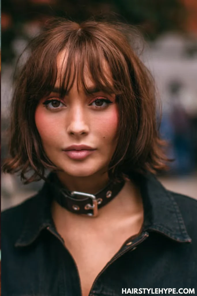 Inverted Old Money Bob with Bangs