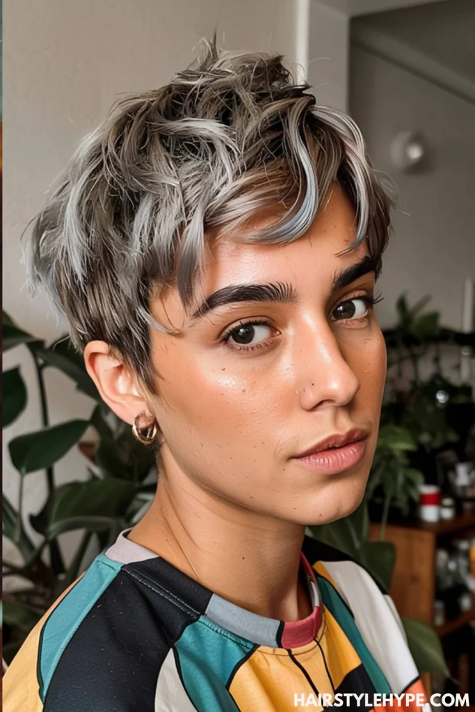  Layered Curly Pixie Cut