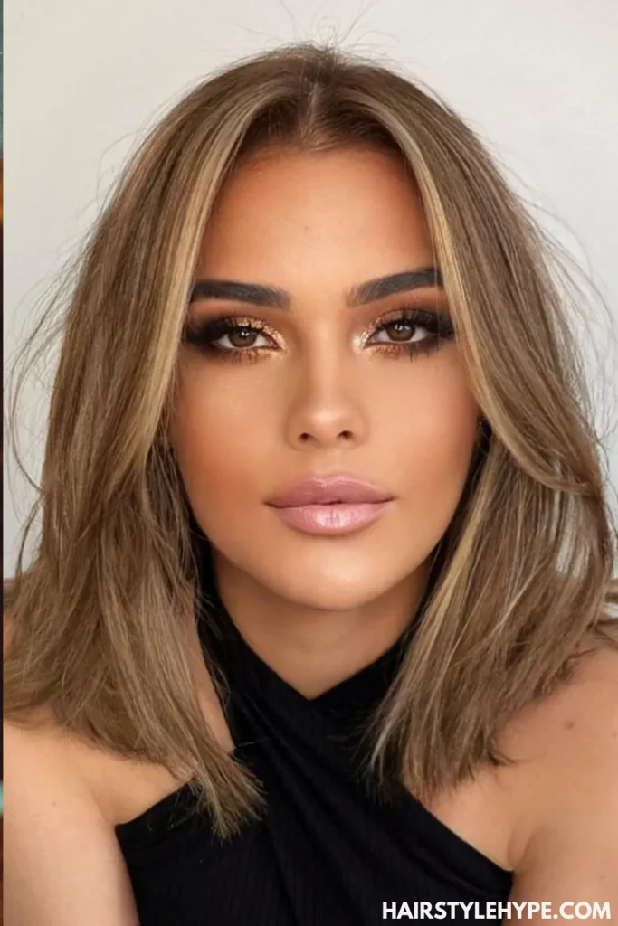  Lob (Long Bob) with Curtain Bangs