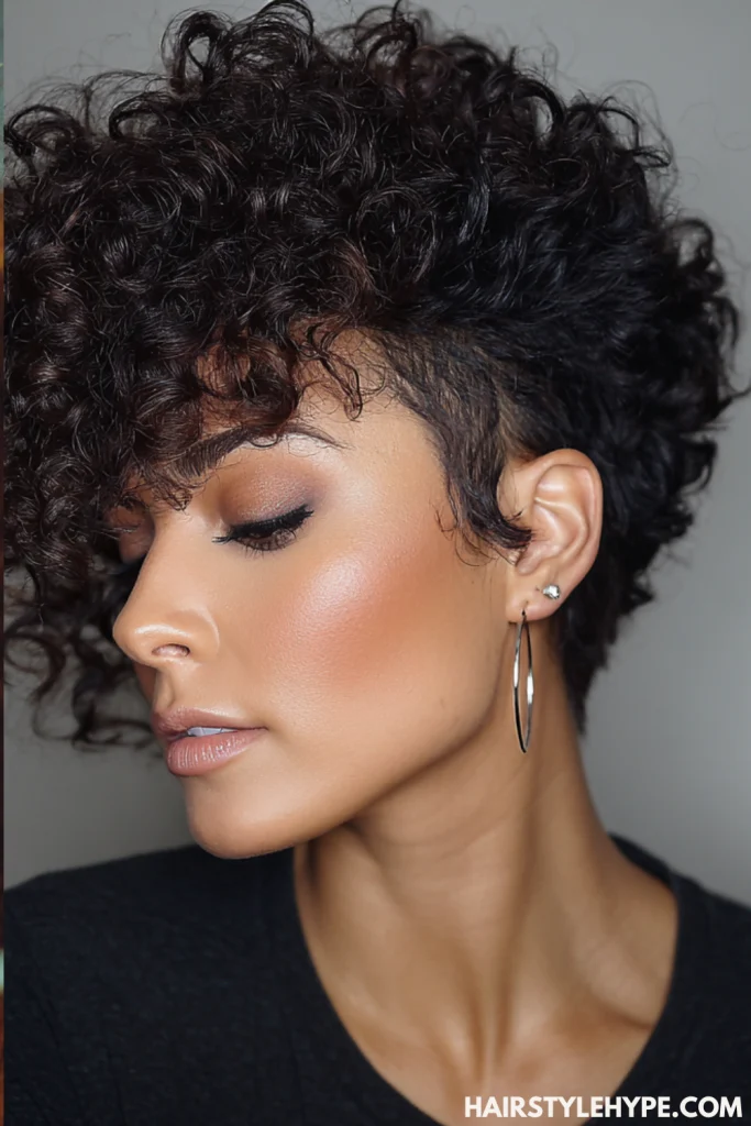 Mohawk-Inspired Curly Pixie
