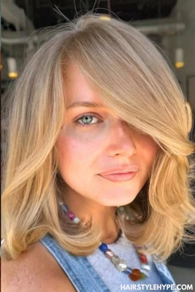  Old Money Bob with Side Bangs and Highlights