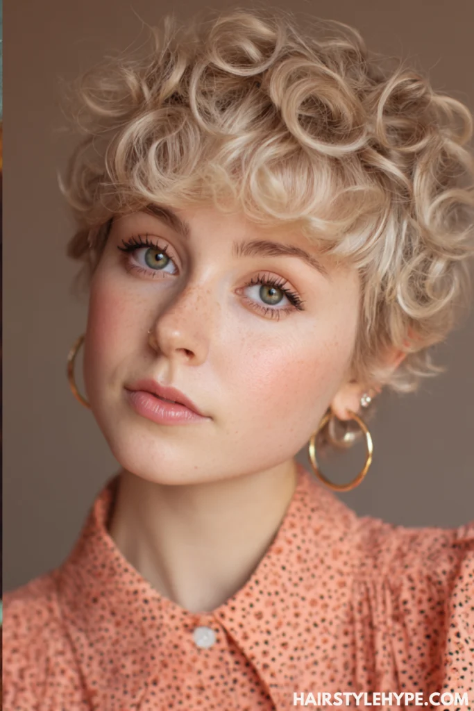  Pixie with Flipped-Out Curly Bangs